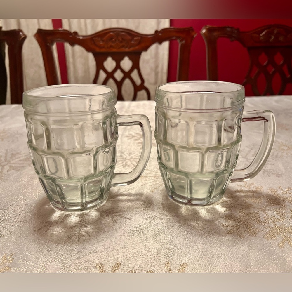 Beer Mugs - Dimple Bubble Barrel - Vintage